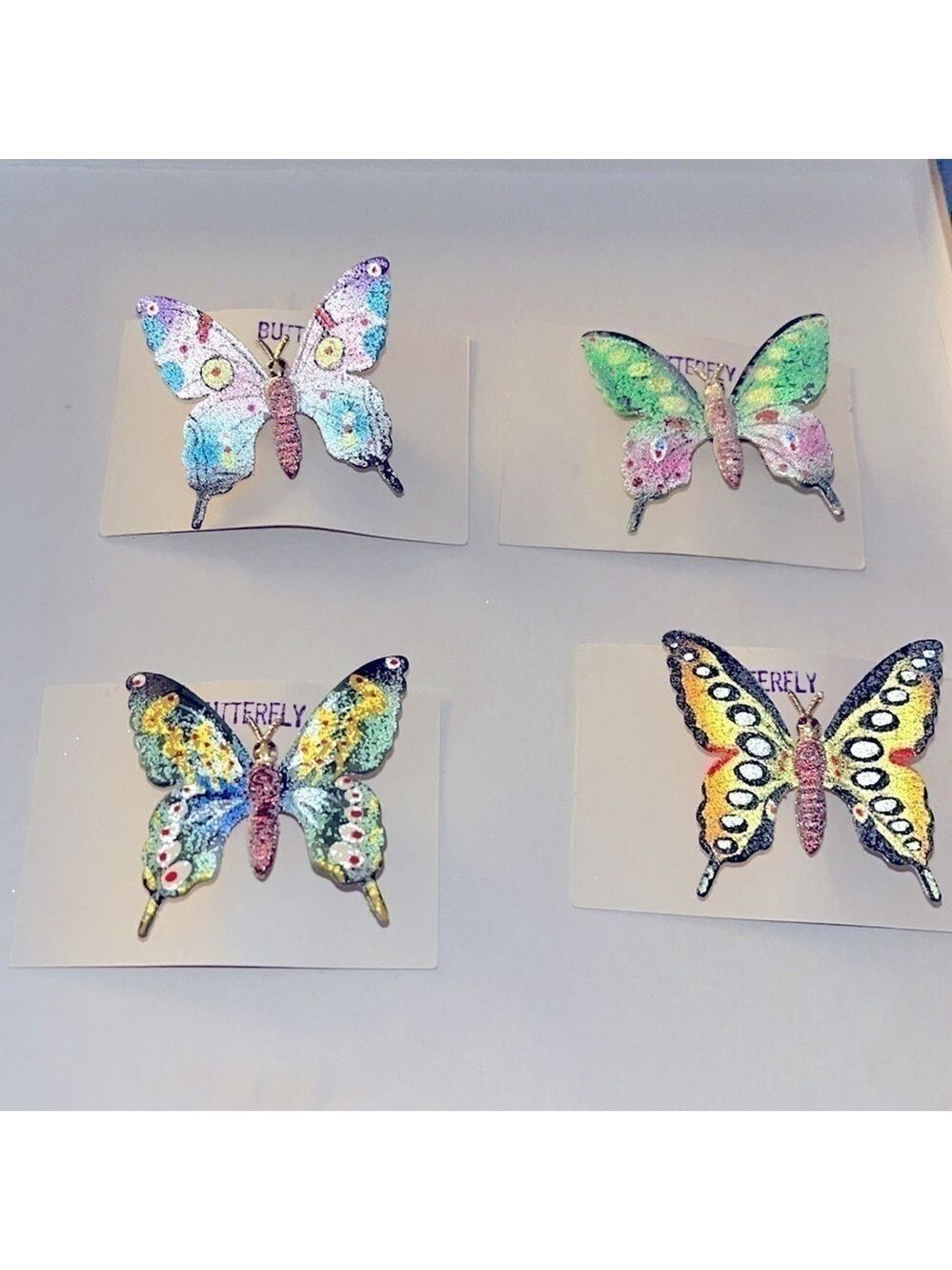 Vintage Butterfly Scatter Pin set of 4 Deadstock